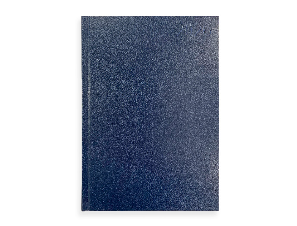 AGENDA ENCADERNADA LIDERPAPEL CORFU A6 2026 DIA PAGINA AZUL ESCURO PAPEL 60 GR FSC