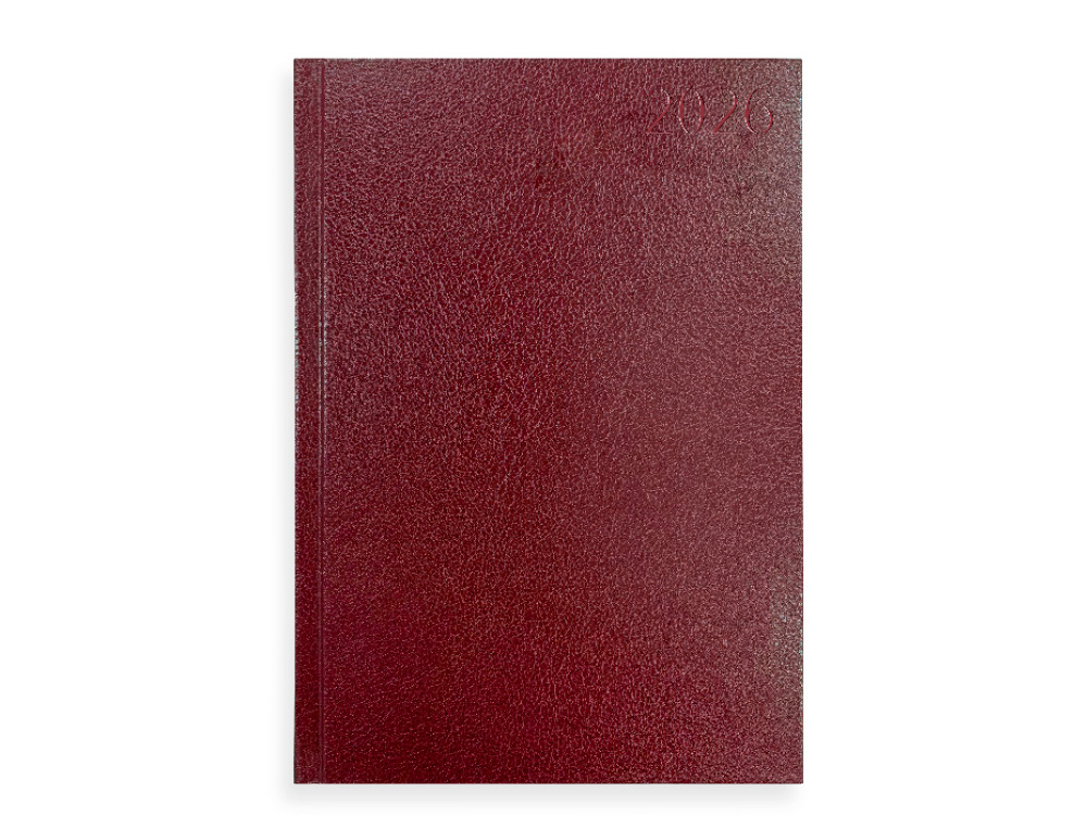 AGENDA ENCADERNADA LIDERPAPEL CORFU A6 2026 DIA PAGINA VERMELHO PAPEL 60 GR FSC
