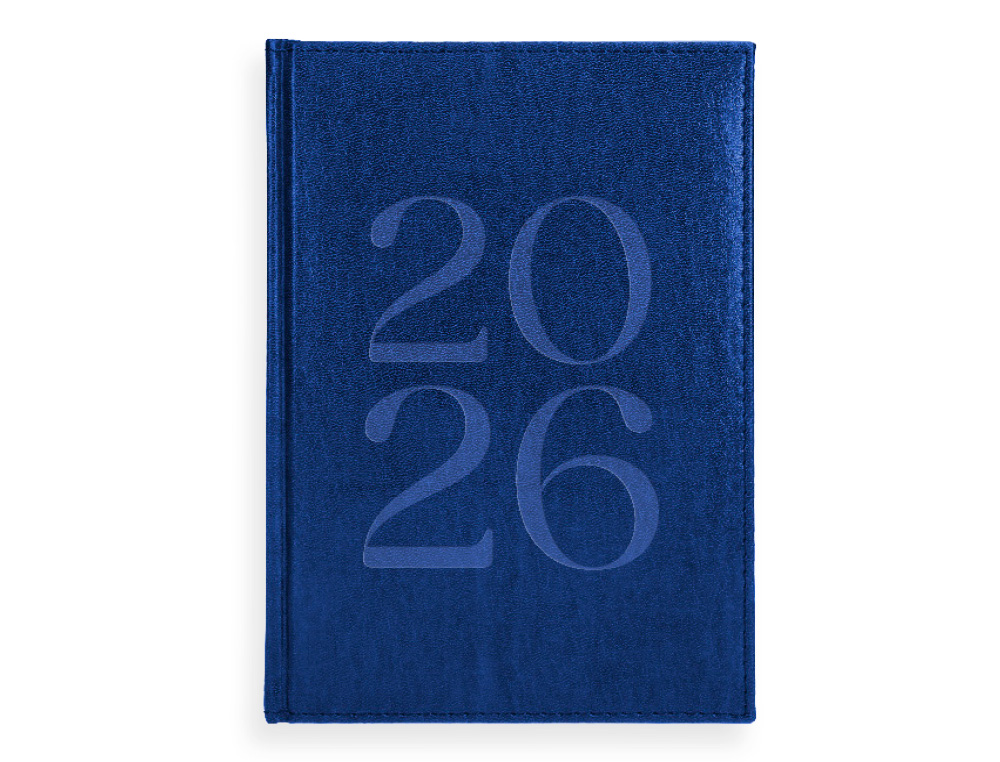 AGENDA ENCADERNADA LIDERPAPEL CRETA 15X21 2026 SEMANA VISTA AZUL ESCURO PAPEL 70 GR FSC