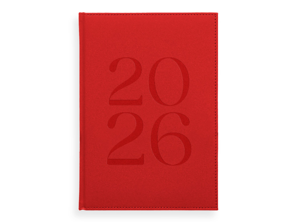 AGENDA ENCADERNADA LIDERPAPEL CRETA 17X24 2026 SEMANA VISTA VERMELHO PAPEL 70 GR FSC