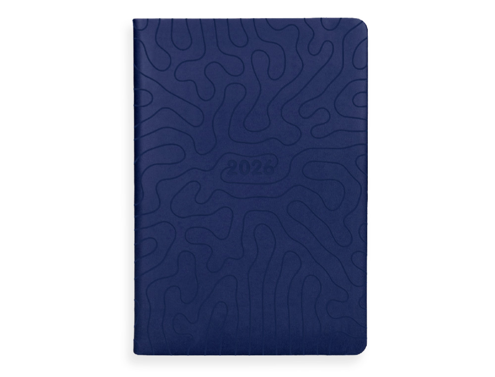 AGENDA ENCADERNADA LIDERPAPEL LIPSI A5 2026 DIA PAGINA AZUL ESCURO PAPEL 70 GR FSC