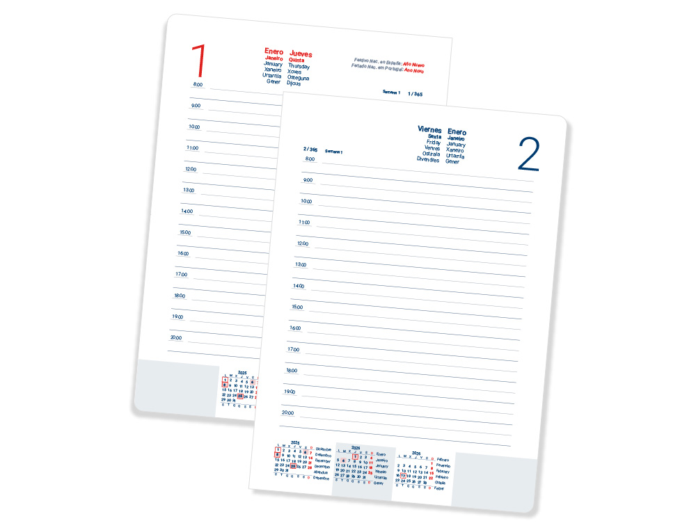 AGENDA ENCADERNADA LIDERPAPEL RECARGA A5 2026 DIA PAGINA PAPEL 70 GR FSC