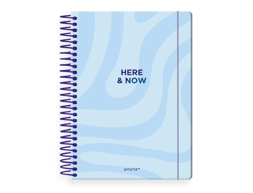 AGENDA ESPIRAL ANTARTIK HERE AND NOW A5+ 2026 DIA PAGINA AZUL CLARO PAPEL 80 GR FSC