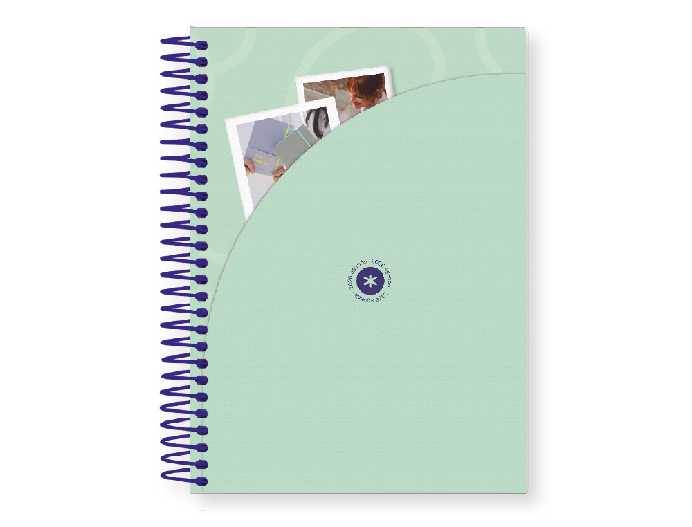 AGENDA ESPIRAL ANTARTIK HERE AND NOW A5+ 2026 DIA PAGINA AZUL CLARO PAPEL 80 GR FSC
