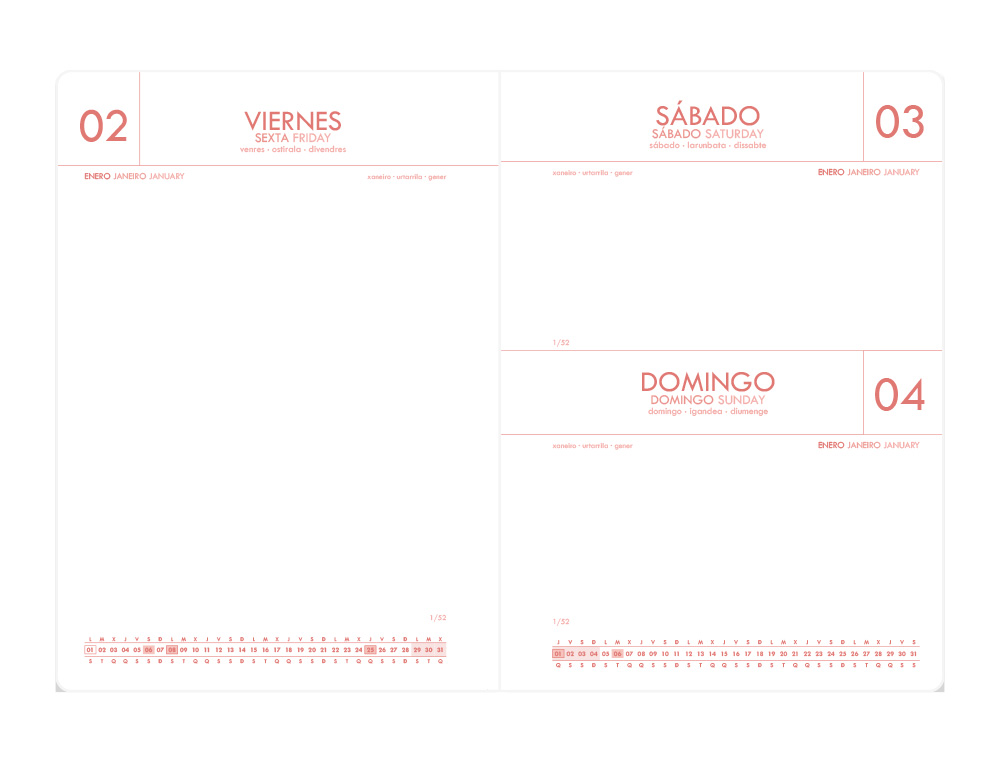 AGENDA ENCADERNADA ANTARTIK TIME TO SHINE A5+ 2026 DIA PAGINA ROSA PAPEL 80 GR FSC