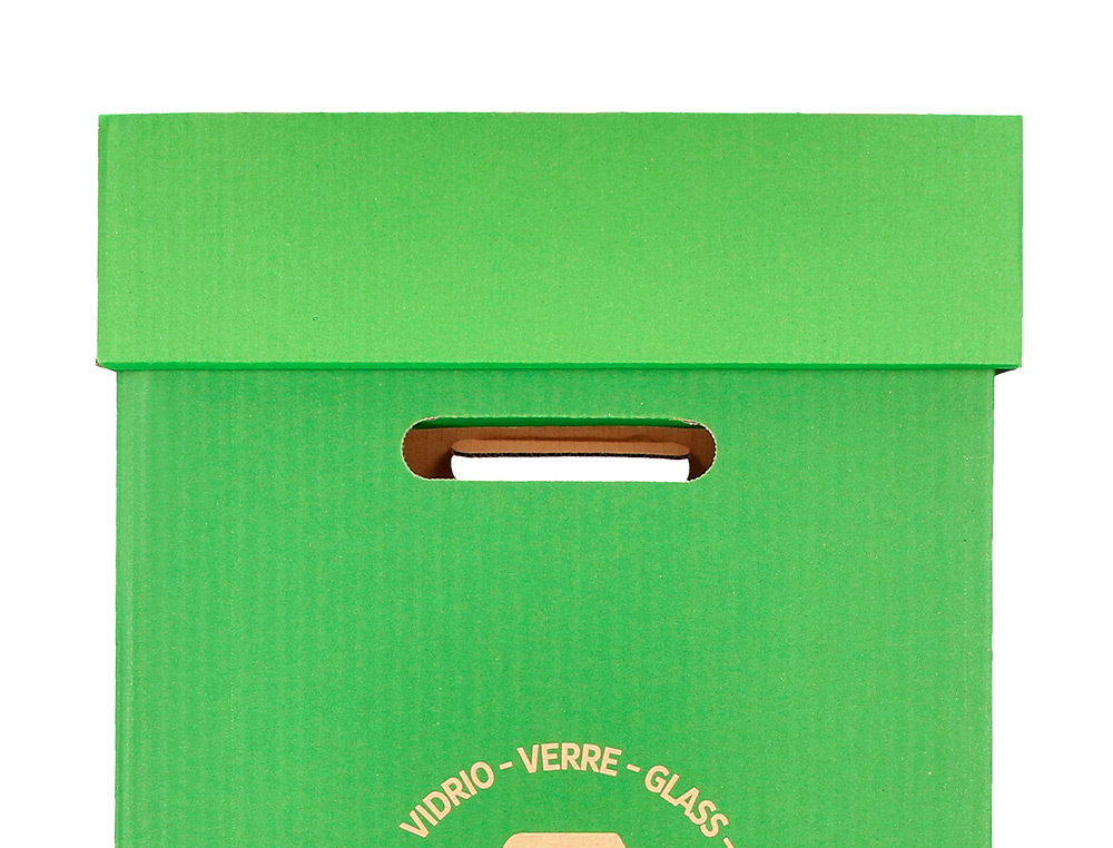 CONTENEDOR PAPELERA RECICLAJE LIDERPAPEL CARTON RECICLADO PARA PAPEL Y CARTON 450X350X650 MM 70 LITROS AZUL