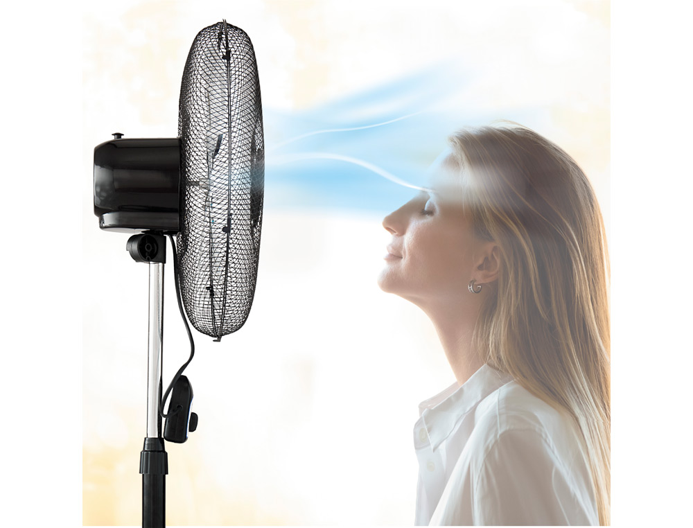 VENTILADOR DE PE AVANT 3 VELOCIDADES CABECA RECLINAVEL OSCILANTE 120 DIAMETRO 450 MM COR PRETO
