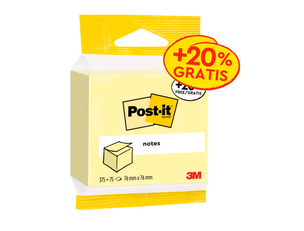 BLOCO DE NOTAS ADESIVAS POST-IT CUBO 76X76 MM EXPOSITOR CHAO DE 96 UNIDADES SORTIDAS 400X400X900 MM