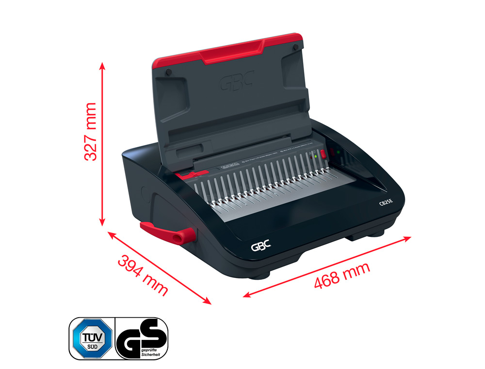 ENCADERNADORA ELETRICA PARA ESPIRAL GBC COMBBIND CB25E PERFURA 25 FOLHAS TAMANHO A4/A5 ENCADERNA 390 FOLHAS