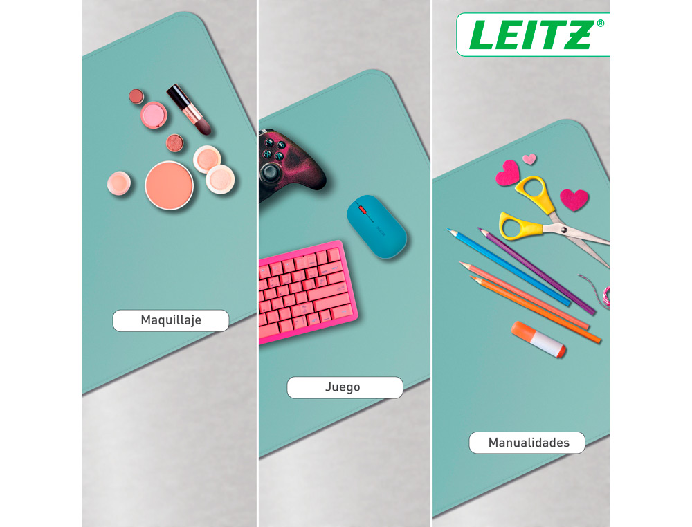 TAPETE DE SECRETARIA LEITZ 80X40 CM COR VERDE MENTA