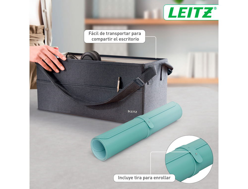TAPETE DE SECRETARIA LEITZ 80X40 CM COR VERDE MENTA