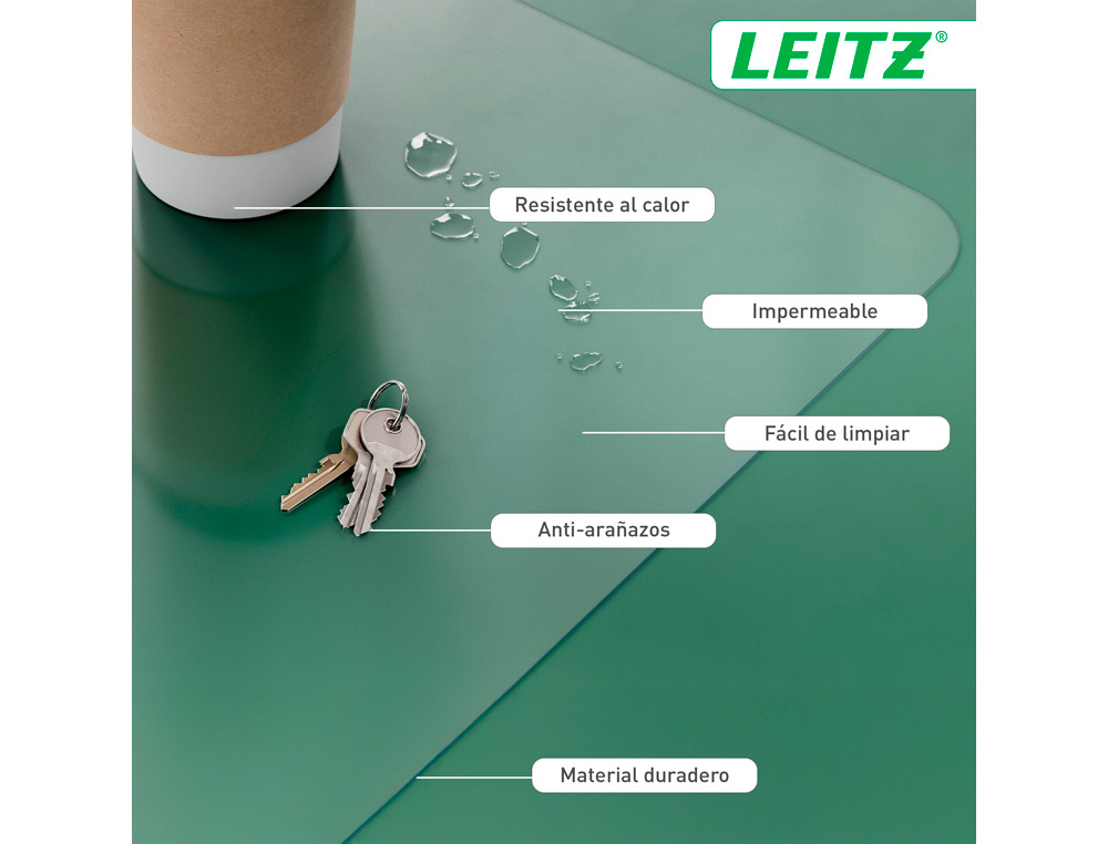TAPETE DE SECRETARIA LEITZ 70X36 CM TRANSPARENTE