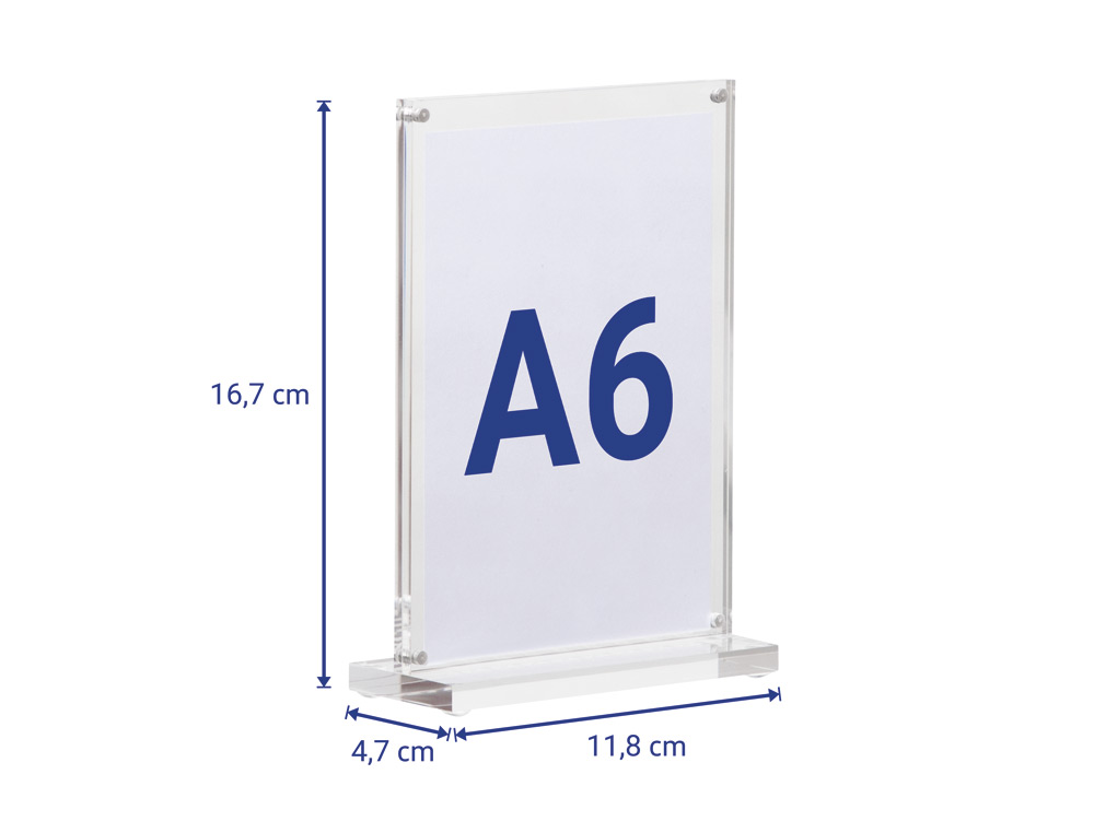 EXPOSITOR SECRETARIA MAUL VISION ACRILICO DIN A6 118X47X170 MM