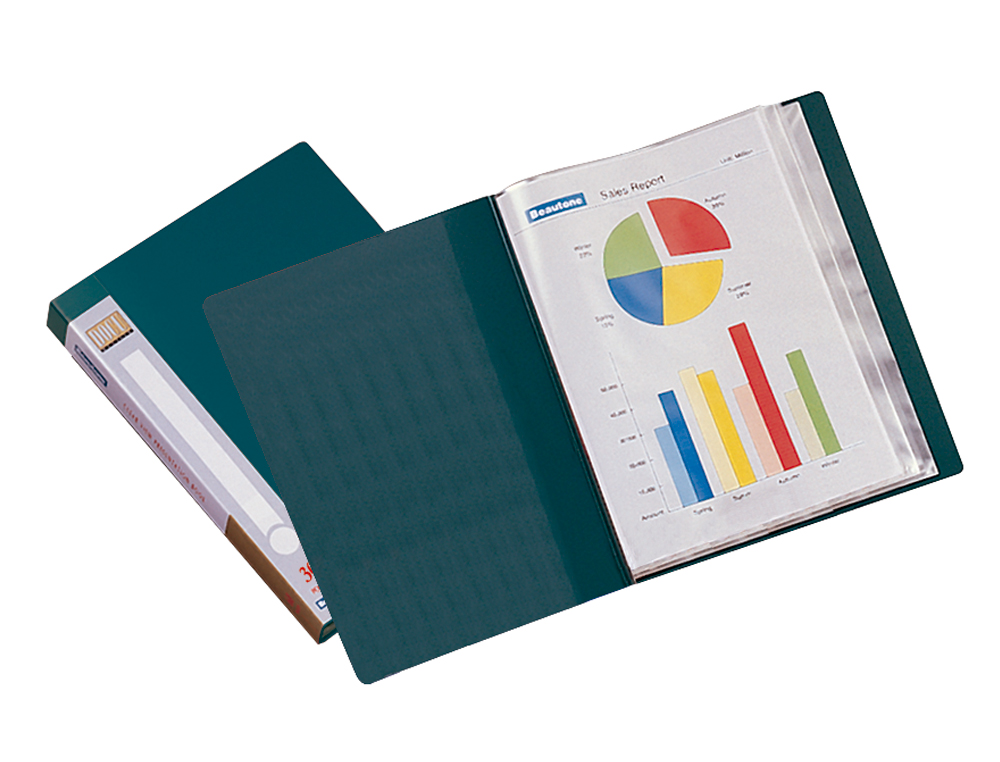 CAPA CATALOGO LIDERPAPEL 60 BOLSAS DIN A4 VERDE