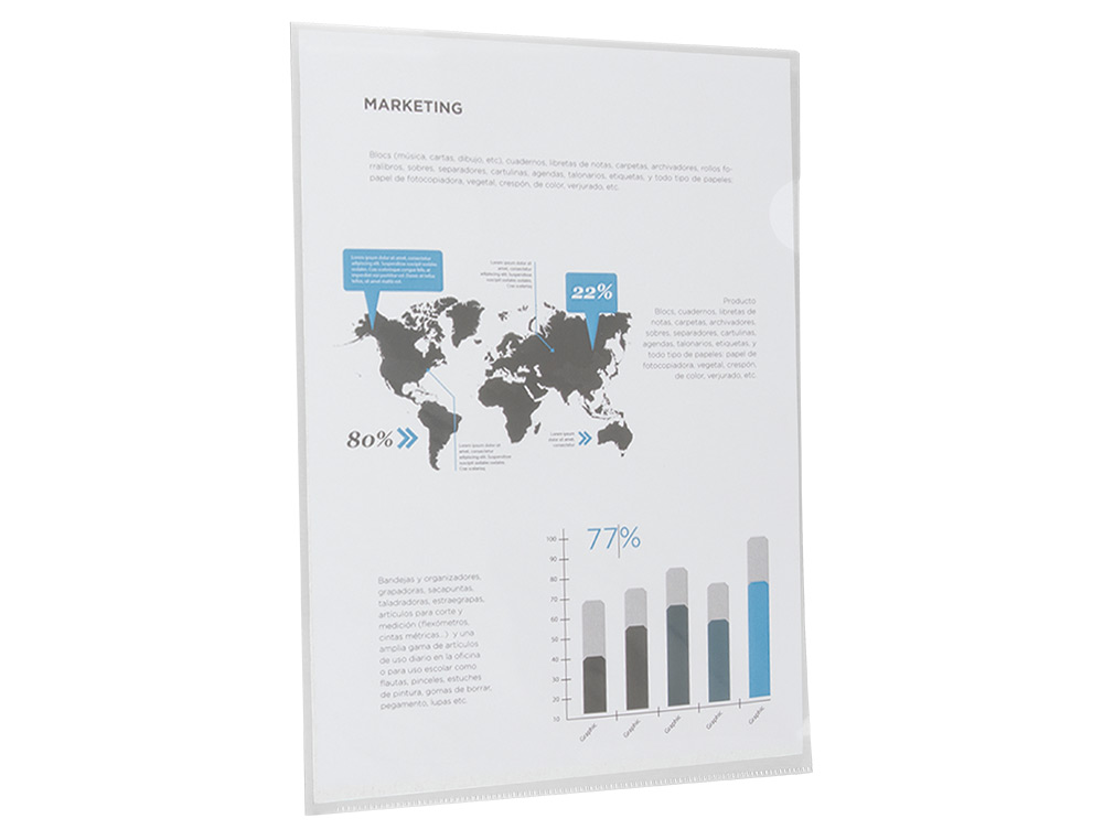 BOLSA DOSSIER LIDERPAPEL DIN A4 POLIPROPILENO INCOLOR 20 FOLHAS