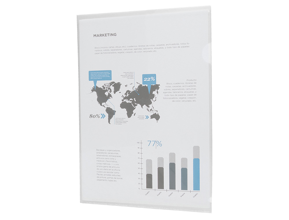 BOLSA DOSSIER LIDERPAPEL DIN A4 POLIPROPILENO INCOLOR 20 FOLHAS