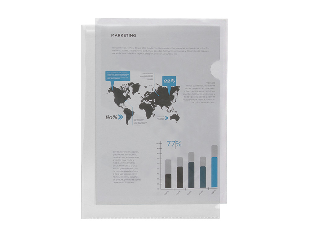 BOLSA DOSSIER LIDERPAPEL DIN A4 POLIPROPILENO INCOLOR 20 FOLHAS