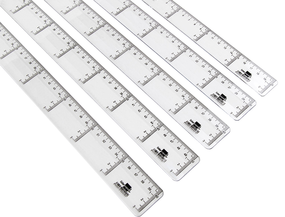 REGUA PLASTICO CRISTAL LIDERPAPEL TRANSPARENTE 60 CM