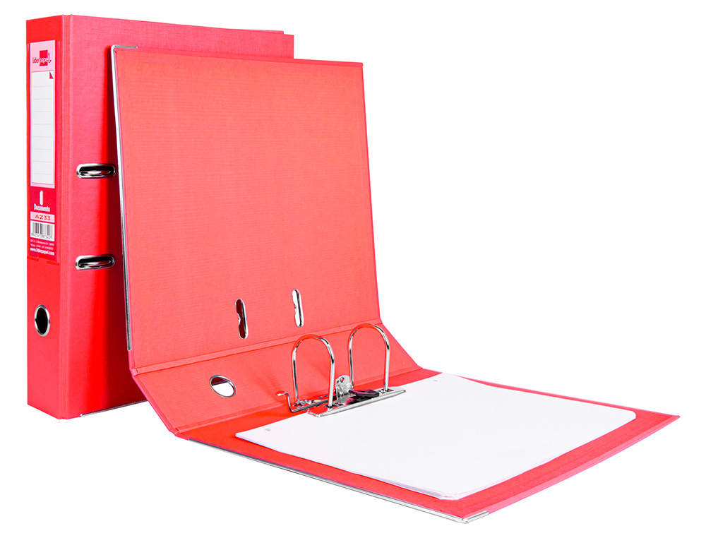 PASTA DE ARQUIVO DE ALAVANCA LIDERPAPEL DOCUMENTA PVC FOLIO LOMBADA 75 MM VERMELHO