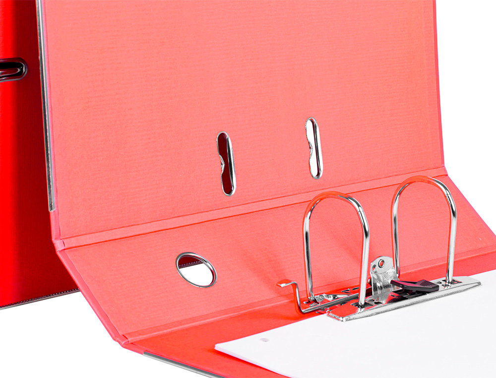 PASTA DE ARQUIVO DE ALAVANCA LIDERPAPEL DOCUMENTA PVC FOLIO LOMBADA 75 MM VERMELHO