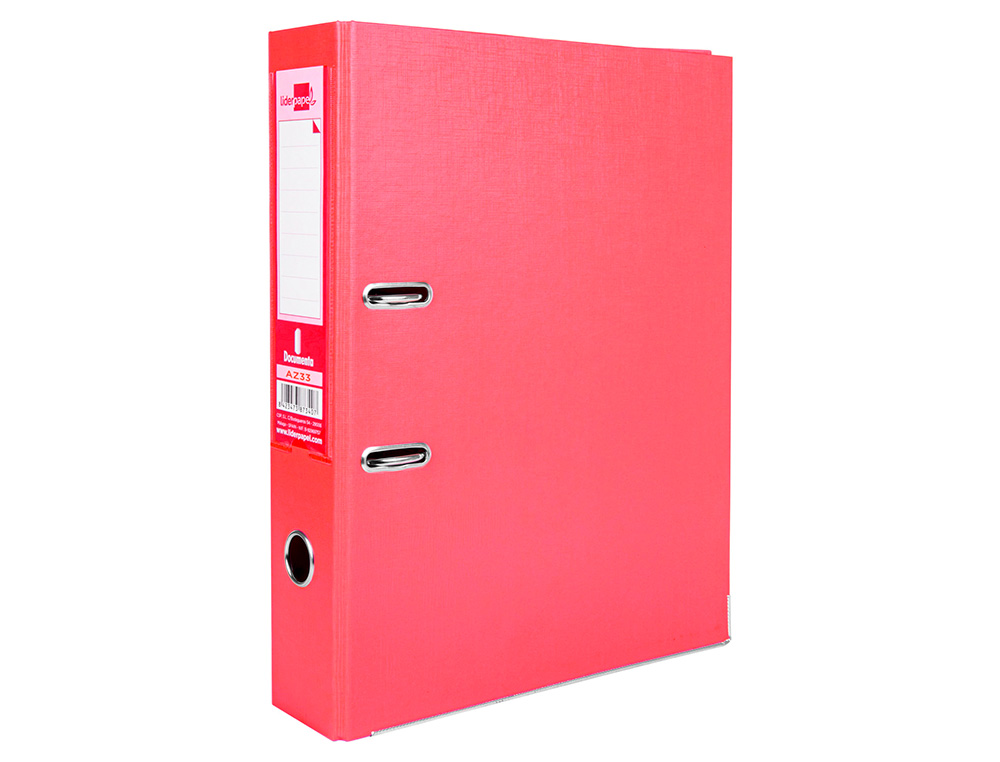 PASTA DE ARQUIVO DE ALAVANCA LIDERPAPEL DOCUMENTA PVC FOLIO LOMBADA 75 MM VERMELHO