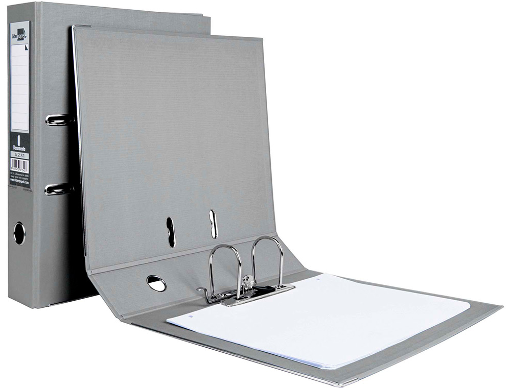 PASTA DE ARQUIVO DE ALAVANCA LIDERPAPEL DOCUMENTA PVC FOLIO LOMBADA 75 MM CINZA