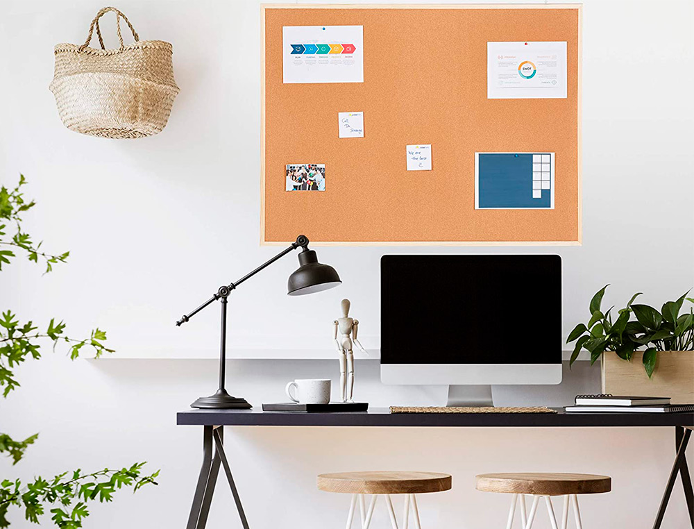 QUADRO DE CORTICA Q-CONNECT COM CAIXILHO EM MADEIRA 30 X 40 CM
