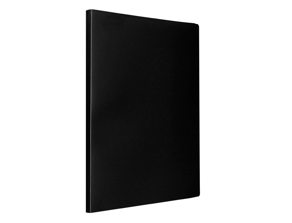 CAPA CATALOGO LIDERPAPEL 40 BOLSAS POLIPROPILENO DIN A4 PRETO OPACO