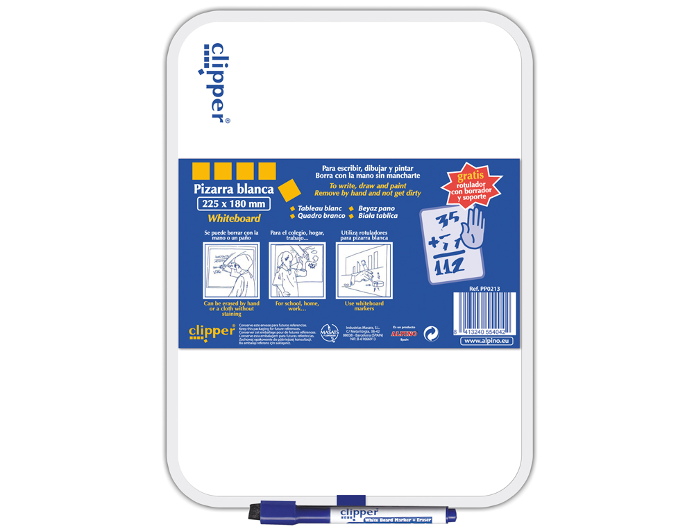 QUADRO BRANCO CLIPPER 18X26CMCOM MARCADOR