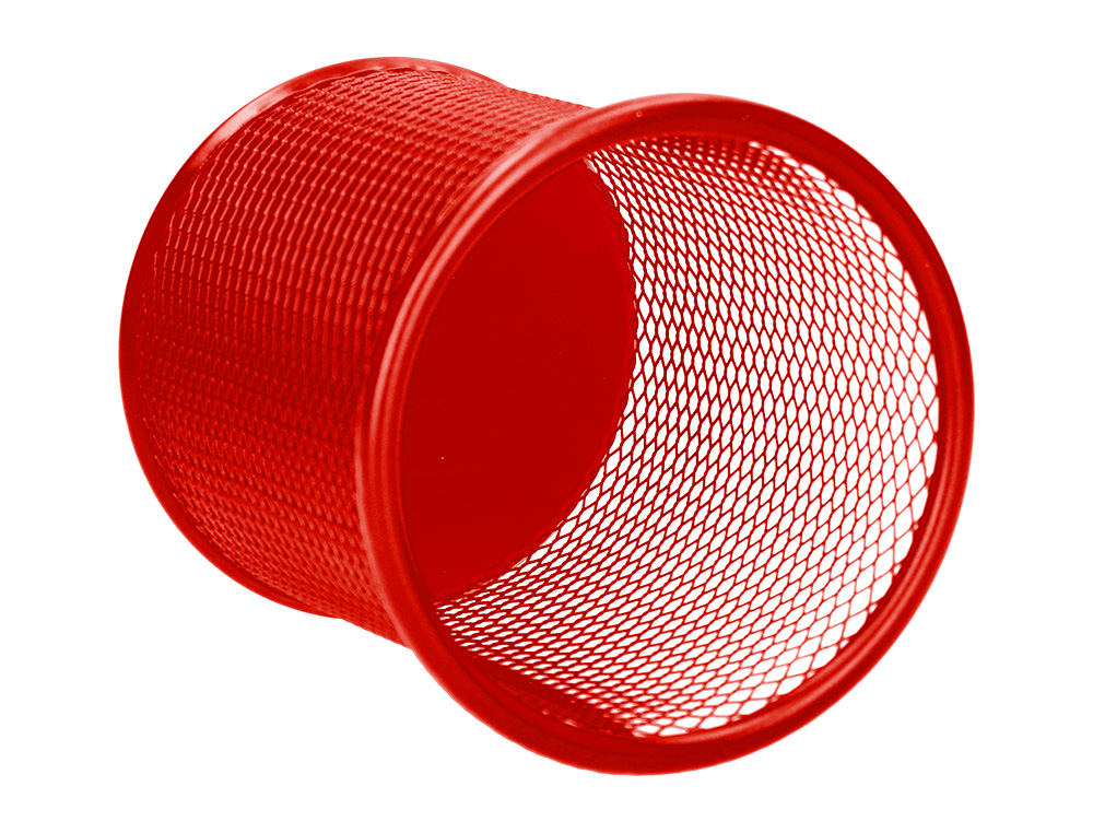 PORTA LAPIS Q-CONNECT REDONDO METALICO DE REDE VERMELHA