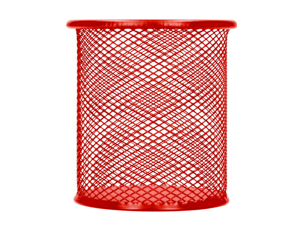 PORTA LAPIS Q-CONNECT REDONDO METALICO DE REDE VERMELHA