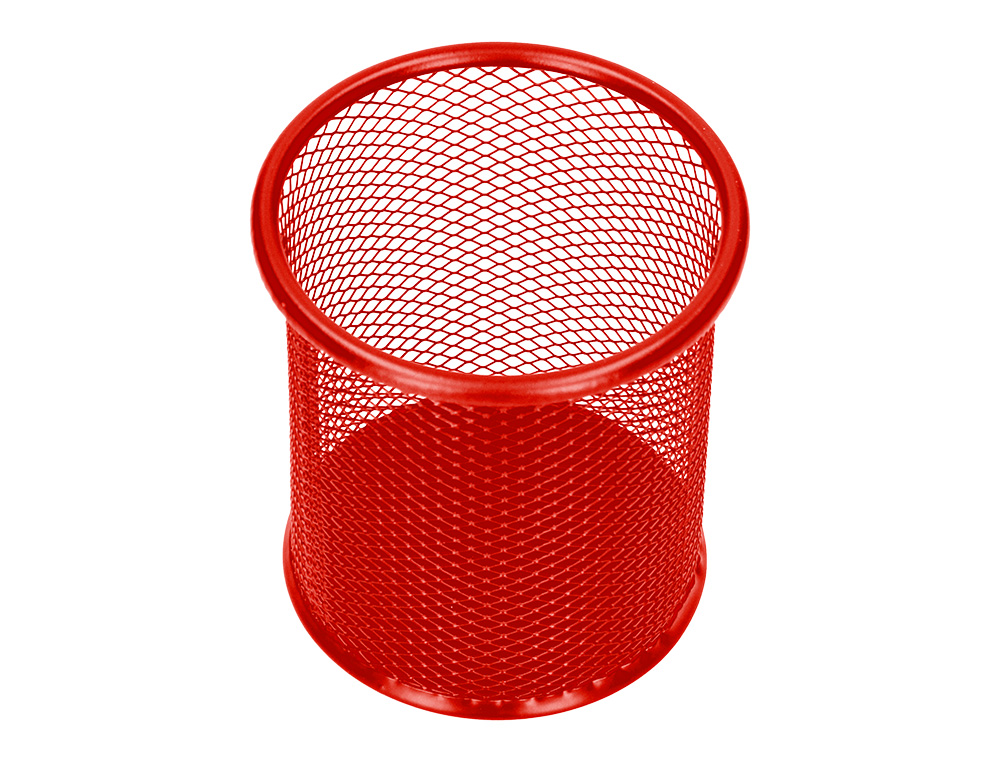 PORTA LAPIS Q-CONNECT REDONDO METALICO DE REDE VERMELHA