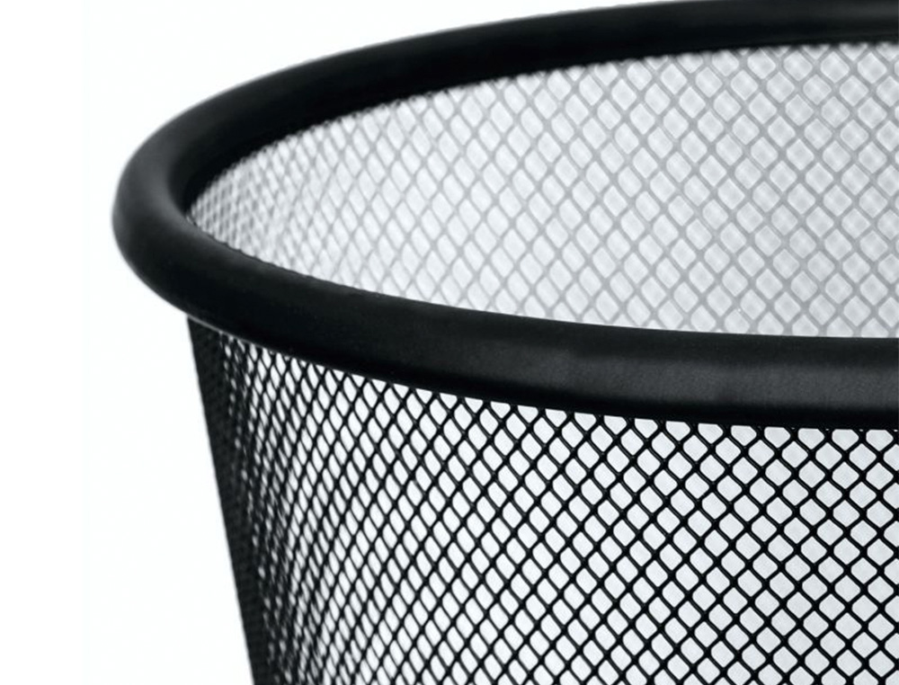 CESTO DE PAPEIS Q-CONNECT DE REDE METALICO PRETO CAPACIDADE 13 LITROS 28X26,5 CM