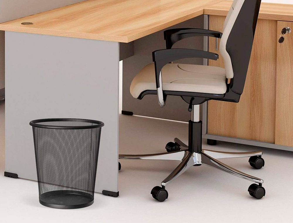 CESTO DE PAPEIS Q-CONNECT DE REDE METALICO PRETO CAPACIDADE 13 LITROS 28X26,5 CM