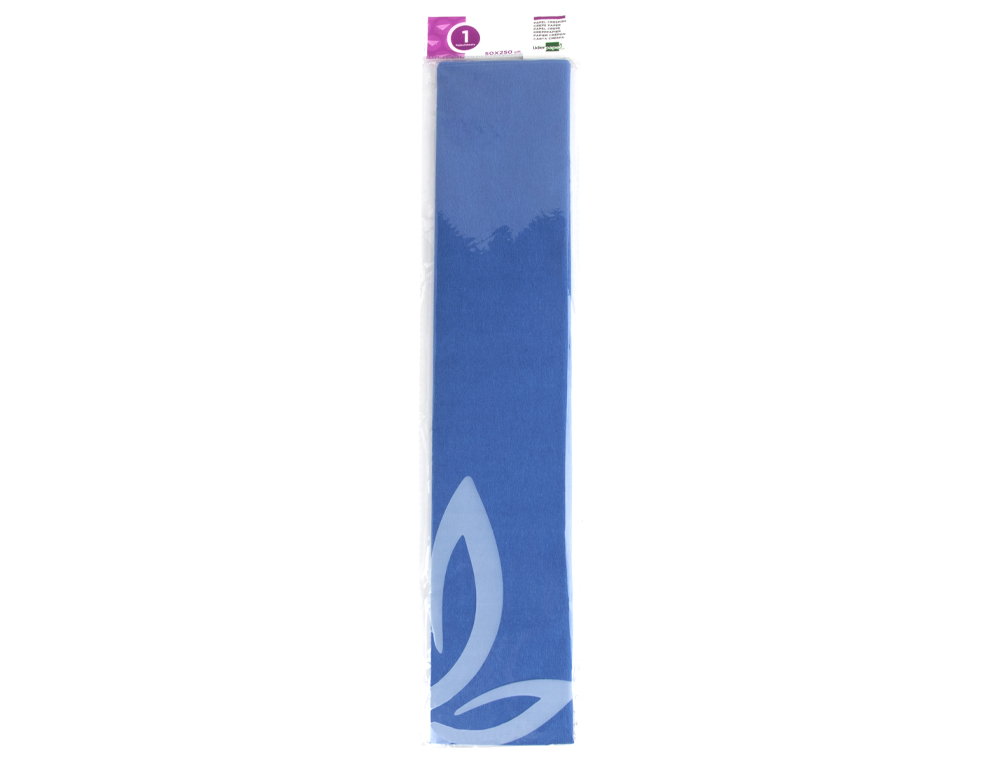 PAPEL CREPE EM CELOFANE LIDERPAPEL 50 CM X 2,5 M AZUL CLASSICO