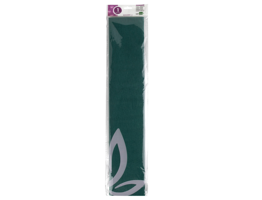 PAPEL CREPE EM CELOFANE LIDERPAPEL 50 CM X 2,5 M VERDE-ESCURO CLASSICO