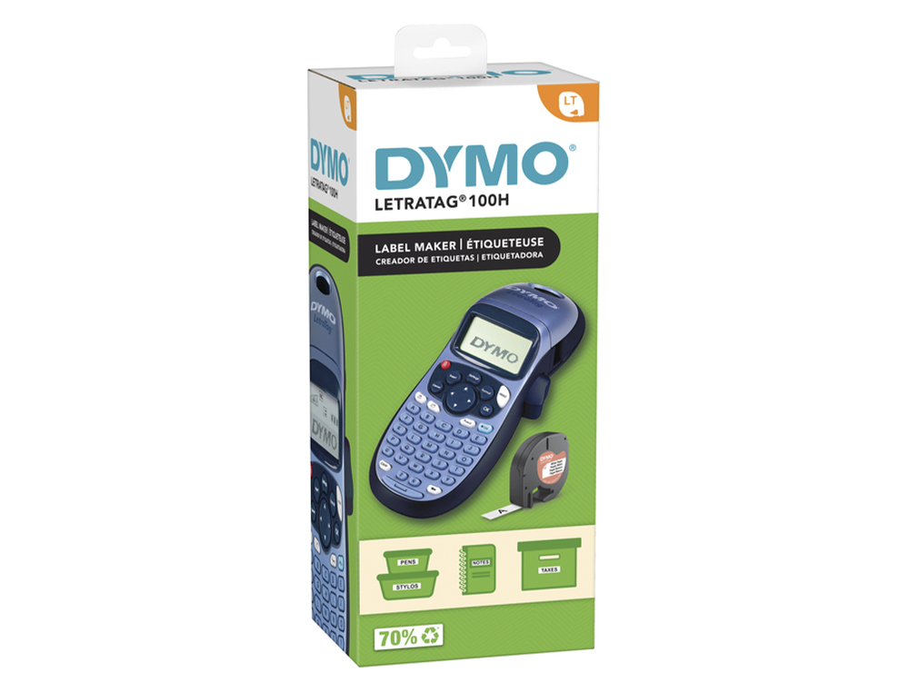 ETIQUETADORA DYMO LETRATAG LT-100H TECLAS ERGONOMICAS, 189 CARATERES, 45 SIMBOLOS, IMPRESSAO HORIZONTAL E VERTICAL