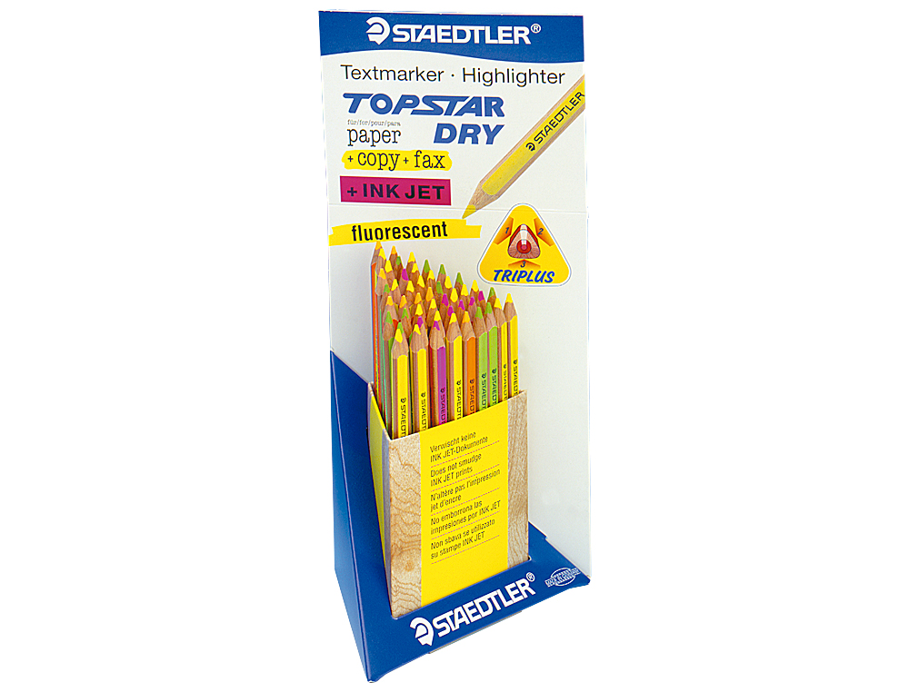 EXPOSITOR DE 48 LAPIS DE COR FLUORESCENTE STAEDTLER TOP STAR DRY