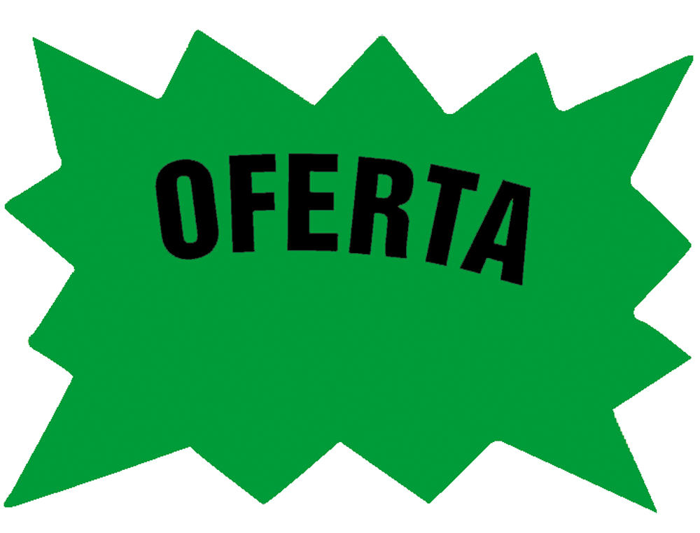 ETIQUETAS CARTOLINA VERDE FLUO 110X80MM PARA MARCAR PRECOS PACK 50 UNIDADES