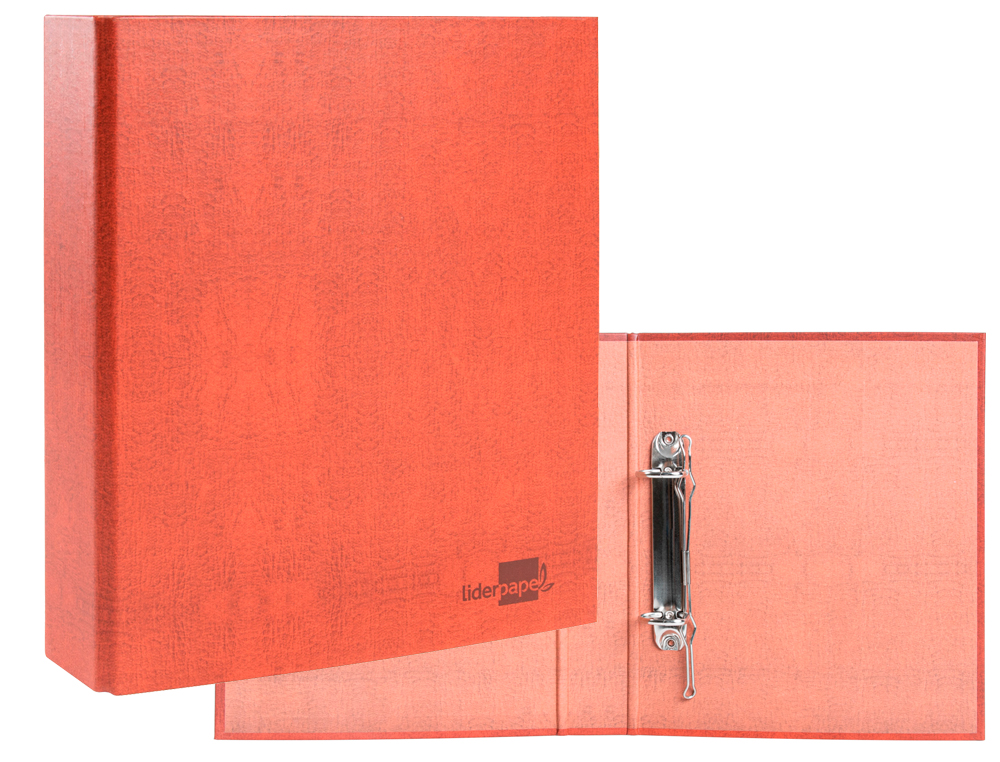 PASTA LIDERPAPEL DE ANEIS CARTAO FORRADO COURO FOLIO NATURAL LOMBADA 40 MM 2 ANEIS