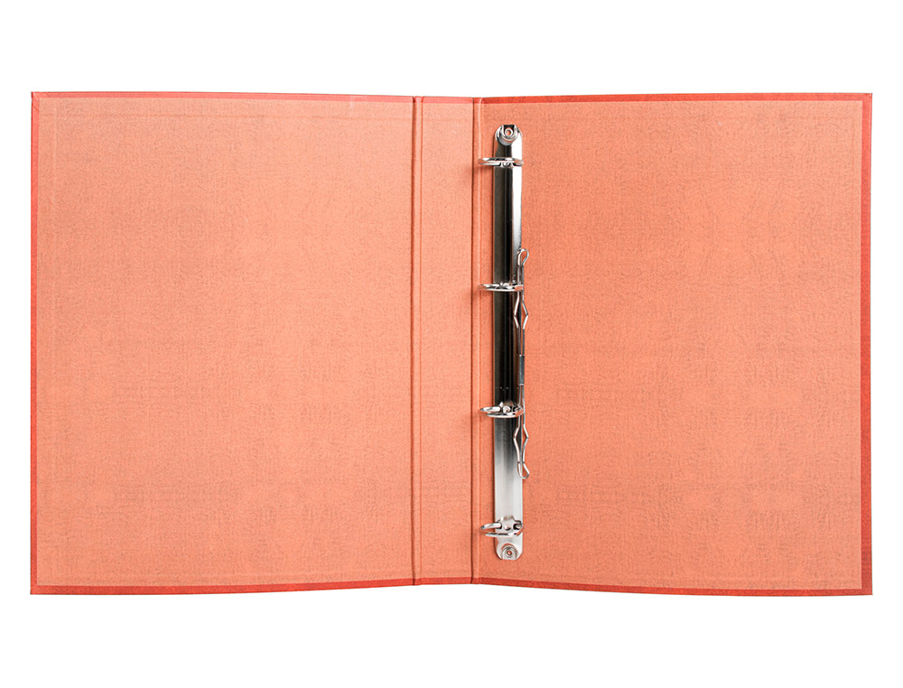 PASTA LIDERPAPEL DE ANEIS CARTAO FORRADO COURO FOLIO NATURAL LOMBADA 40 MM 4 ANEIS
