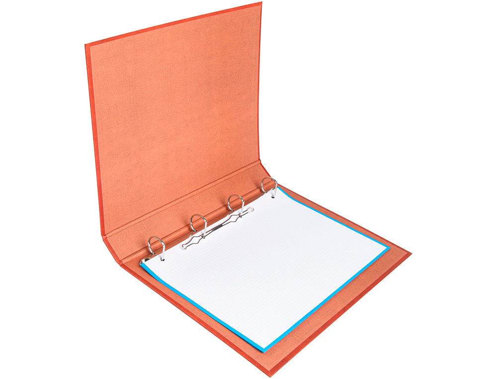 PASTA LIDERPAPEL DE ANEIS CARTAO FORRADO COURO FOLIO NATURAL LOMBADA 40 MM 4 ANEIS
