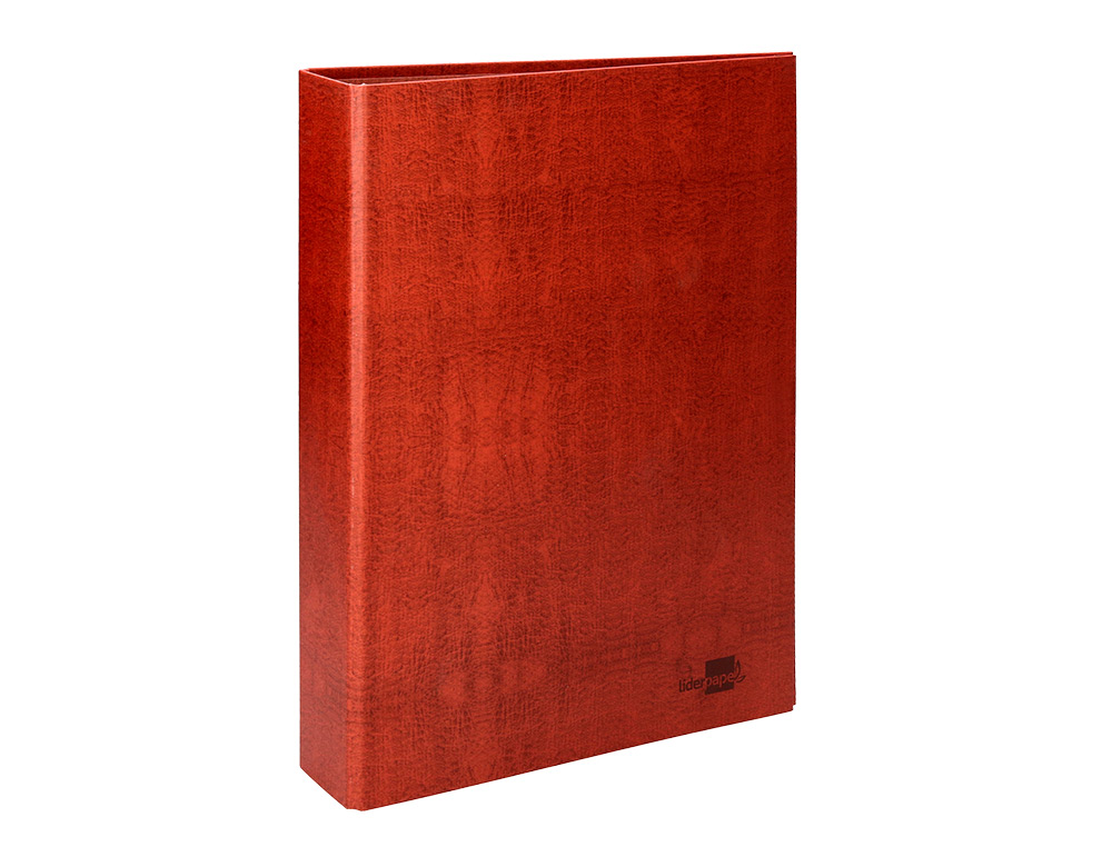 PASTA LIDERPAPEL DE ANEIS CARTAO FORRADO COURO FOLIO NATURAL LOMBADA 40 MM 4 ANEIS