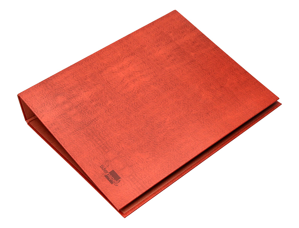 PASTA LIDERPAPEL DE ANEIS CARTAO FORRADO COURO FOLIO NATURAL LOMBADA 40 MM 4 ANEIS