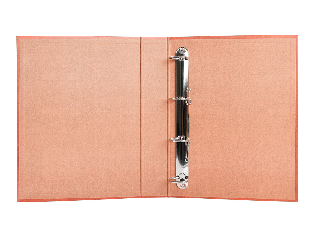 PASTA LIDERPAPEL DE ANEIS CARTAO FORRADO COURO FOLIO NATURAL LOMBADA 55 MM 4 ANEIS
