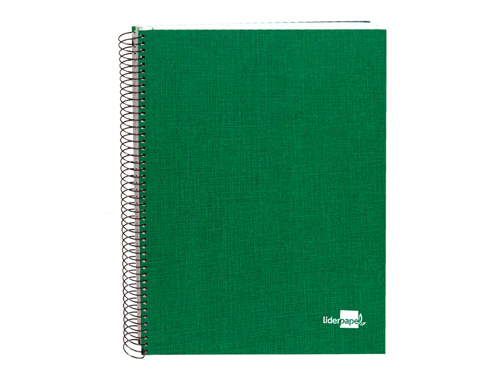CADERNO ESPIRAL LIDERPAPEL PAPER COAT 160 FOLHAS A4 QUADRICULADO VERDE