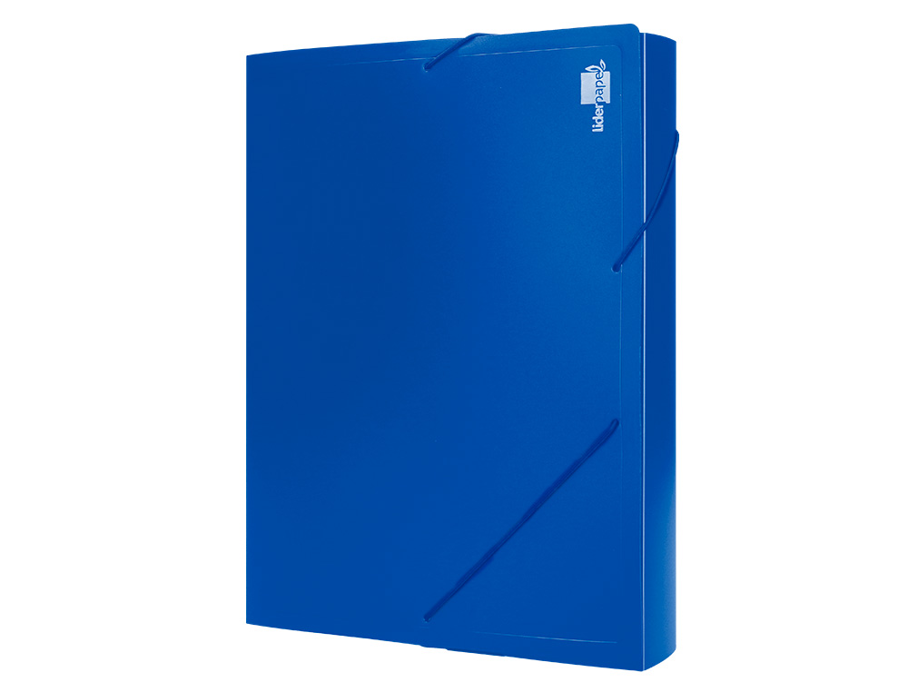 PASTA DE ELASTICOS LIDERPAPEL COM LOMBADA RIGIDA DIN A4 2 BOLSAS AZUL