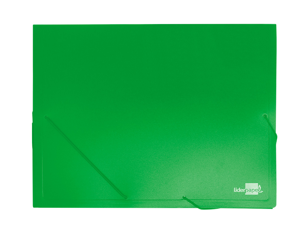 PASTA DE ELASTICOS LIDERPAPEL POLIPROPILENO DIN A4 VERDE LOMBADA 50 MM