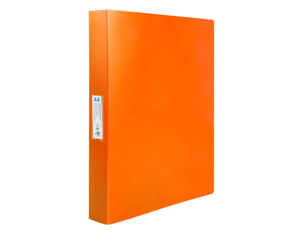 PASTA LIDERPAPEL 4 ANEIS 25 MM MISTOS POLIPROPILENO DIN A4 LARANJA SERIE FROSTY
