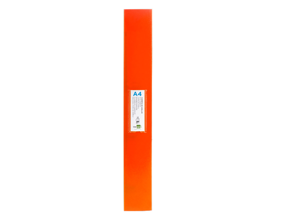 PASTA LIDERPAPEL 4 ANEIS 25 MM MISTOS POLIPROPILENO DIN A4 LARANJA SERIE FROSTY